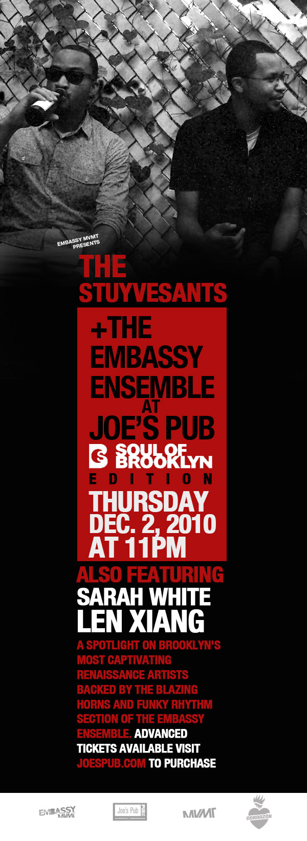The Stuyvesants LIVE @ Joe’s Pub w/ the Embassy Ensemble, Sara White & Len Xiang